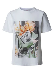 Pepe Jeans Koszulka "Rebecca" w kolorze białym - Koszulki i topy damskie - miniaturka - grafika 1