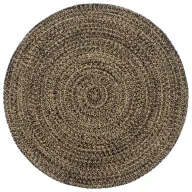 Dywany - Okrągły czarny dywanik w rustykalnym stylu 150 cm T1-W69 - miniaturka - grafika 1