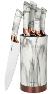 5 elementowy zestaw noży kuchennych biały marmur H5-S84 - Noże kuchenne 5 elementowy zestaw noży kuchennych biały marmur H5-S84 - Noże kuchenne - miniaturka - grafika 1