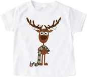 Koszulki dla dziewczynek - Koszulka z reniferem dla dziecka - miniaturka - grafika 1