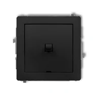 Wyłączniki światła i elektryczne - Łącznik schodowy Karlik Deco 12DWPUS-3.1 w stylu amerykańskim bez piktogramu czarny mat - miniaturka - grafika 1