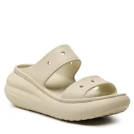 Klapki i japonki damskie - Klapki Crocs - Classic Crush Sandal 207670 Bone - miniaturka - grafika 1
