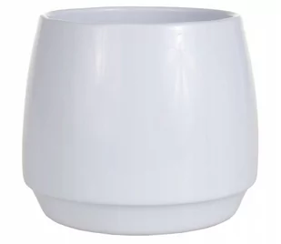 Osłonka ceramiczna na kwiaty biała 16,5 x 13 cm - Donice - miniaturka - grafika 1