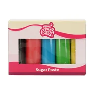 Dodatki do ciast w proszku - Masy cukrowe PODSTAWOWE KOLORY - Essential Colours FunCakes, zestaw 5 x 100 g - miniaturka - grafika 1