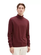 Swetry męskie - TOM TAILOR sweter męski, 32620 - Tawny Port Red Melange, S - miniaturka - grafika 1