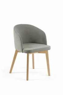 Flavio 2 krzesło tapicerowane szare nogi buk naturalny - Krzesła - miniaturka - grafika 1