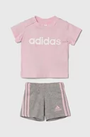 Dresy i komplety dla dziewczynek - adidas komplet bawełniany dziecięcy kolor różowy - miniaturka - grafika 1