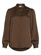 Bluzki damskie - Vila Women's Różnorodne satynowa bluzka L/S/SU-NOOS, Crocodile, 42, Crocodile, 42 - miniaturka - grafika 1