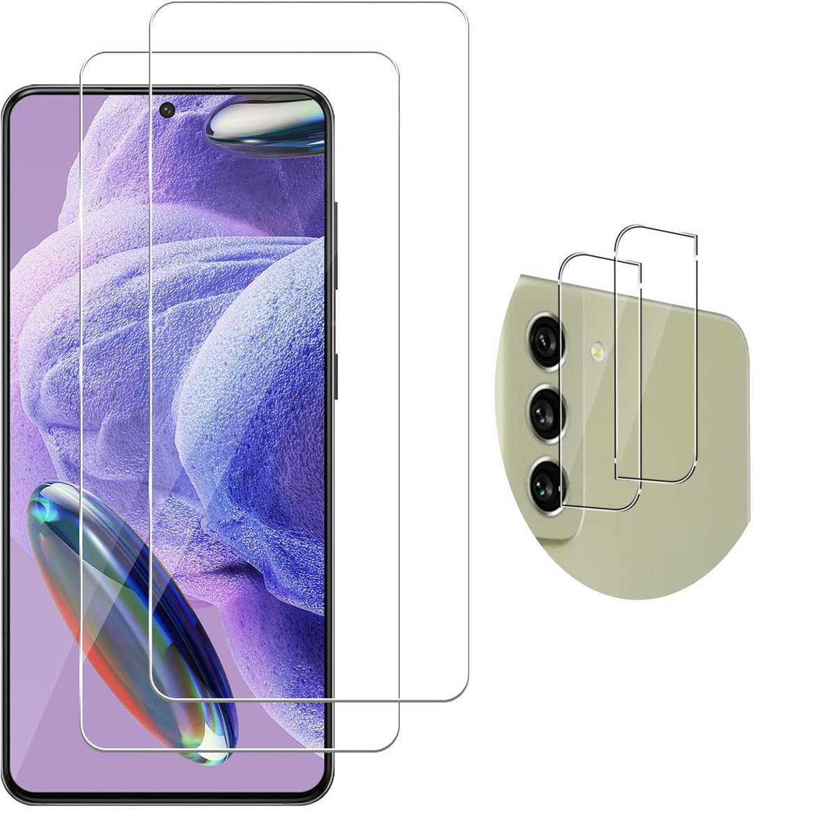 2x SZKŁO HARTOWANE 9H SAMSUNG GALAXY S21 FE 5G +2x SZKŁO NA APARAT OCHRONA