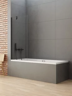 New Trendy P-0051 Parawan wannowy NEW SOLEO BLACK 90x140 skrzyd$438o pojedyncze nieruchome szk$439o czyste 6mm Active Shield - Parawany nawannowe - miniaturka - grafika 1