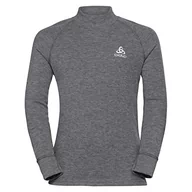 Koszulki dla dziewczynek - Odlo Unisex Active Warm Eco koszulka z długim rękawem, Odlo Steel Grey Melange, 116 cm - miniaturka - grafika 1