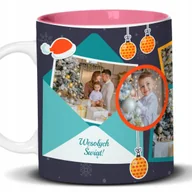 Kubki - Kubek Z Nadrukiem ŚWIĄTECZNE ŻYCZENIA Biało Różowy Kreator - miniaturka - grafika 1