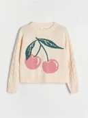 Swetry dla dziewczynek - Reserved - Sweter z aplikacją - wielobarwny - miniaturka - grafika 1