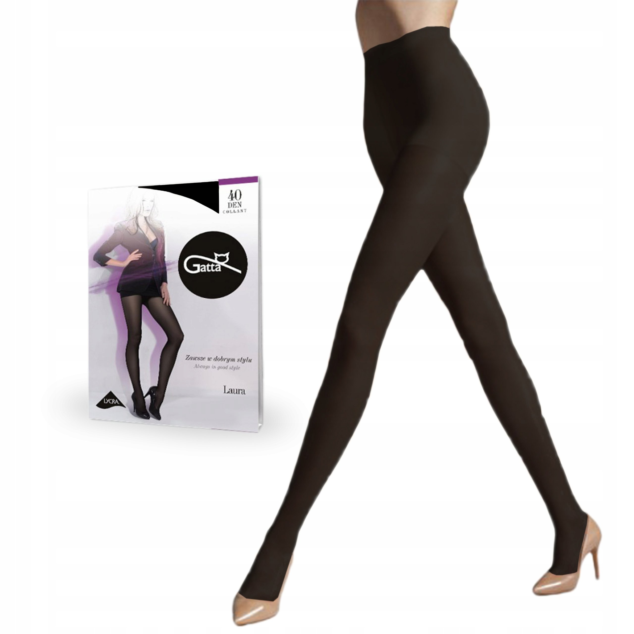 Gatta rajstopy Laura 40 den lycra Nero 5-XL