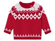 Bluzy i sweterki niemowlęce - lupilu® Sweter dziecięcy z dzianiny, wzór norweski (62-68, Czerwony) - miniaturka - grafika 1
