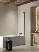 Parawany nawannowe - Parawan wannowy kolor stal szczotkowana 80x150 P-0224-WL Nesta Gunmetal Brushed New Trendy - miniaturka - grafika 1