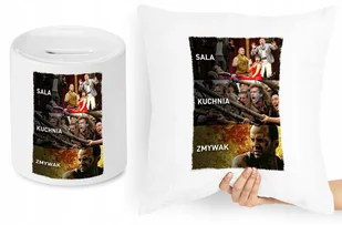 DLA KUCHARZA ZESTAW PODUSZKA + SKARBONKA PREZENT z Nadrukiem ze Zdjęciem - Gadżety dla niej i dla niego - miniaturka - grafika 1