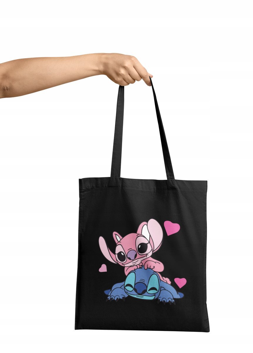 Torba Shopper Materiałowa Na Ramię,Zakupy,Szkoły Stitch Duży Wybór 4 Kolory