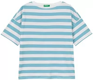 Koszulki i topy damskie - United Colors of Benetton T-shirt damski, Turkusowy i biały 904, M - miniaturka - grafika 1