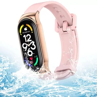 Pasek silikonowy Alogy z zapięciem opaska do Xiaomi Mi Band 7 Pink - Akcesoria do smartwatchy - miniaturka - grafika 4
