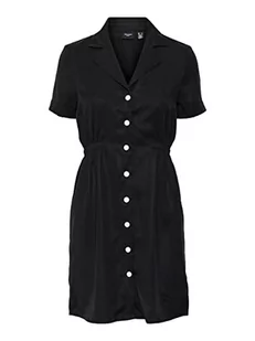 VERO MODA Sukienka damska Vmharper Ss Short Dress, czarny, S - Sukienki - miniaturka - grafika 1