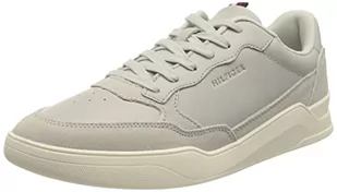 Tommy Hilfiger Męskie trampki z podwyższoną podeszwą ze skóry, Odlew świetlny, 46 EU - Trampki męskie - miniaturka - grafika 1
