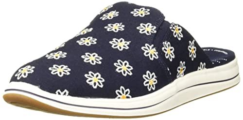 Clarks Breeze Shore damskie kapcie, Granatowy wzór kwiatowy, 36.5 EU