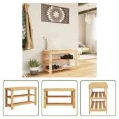 Szafki na buty - The Living Store Stojak na buty z 3 półkami 70x27,5x45 cm bambus - miniaturka - grafika 1