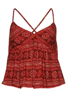 Koszulki i topy damskie - Superdry Vintage Tiered Cami Top W6011561A Aztec Stripe Red 14 Kobieta, Aztec Stripe Red, 40 - miniaturka - grafika 1