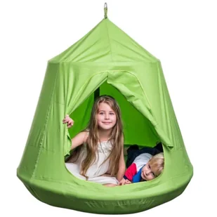 HUŚTAWKA DZIECIĘCA WISZĄCA KOKON DLA DZIECI OGRODOWA ZIELONA XXL 120x125 CM - Place zabaw HUŚTAWKA DZIECIĘCA WISZĄCA KOKON DLA DZIECI OGRODOWA ZIELONA XXL 120x125 CM - Place zabaw - miniaturka - grafika 1