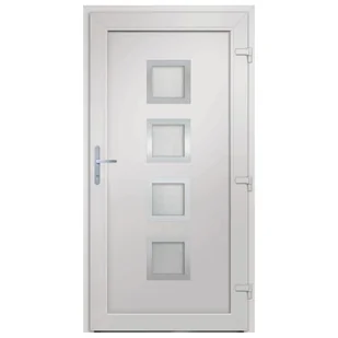 vidaxl Drzwi wejściowe, białe, 98x208 cm, PVC 8720845887049 - Drzwi zewnętrzne - miniaturka - grafika 6
