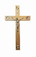 Ikony i obrazy sakralne - Krzyż drewniany z kryształem - miniaturka - grafika 1