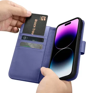 iCarer Wallet Case 2in1 etui iPhone 14 Pro Max skórzany pokrowiec z klapką Anti-RFID jasnofioletowy (WMI14220728-LP) - Etui i futerały do telefonów - miniaturka - grafika 16