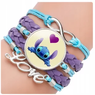 BRANSOLETKA LILO I STICH NIEBIESKO FIOLETOWA SERDUSZKO DISNEY - Biżuteria dla dzieci - miniaturka - grafika 1