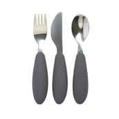 Sztućce dla dzieci - BIBS CUTLERY SET IRON 3 częściowy zestaw sztućców - miniaturka - grafika 1