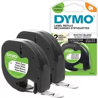 Etykiety do drukarek - DYMO LetraTag etykiety papierowe | autentyczne | rolka 12 mm x 4 m | czarny nadruk na białych etykietach | samoprzylepne etykiety wielofunkcyjne dla pracowników LetraTag | 2 sztuki - miniaturka - grafika 1