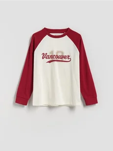 Reserved - Bawełniany longsleeve z nadrukiem - złamana biel - Bluzki dla chłopców - miniaturka - grafika 1