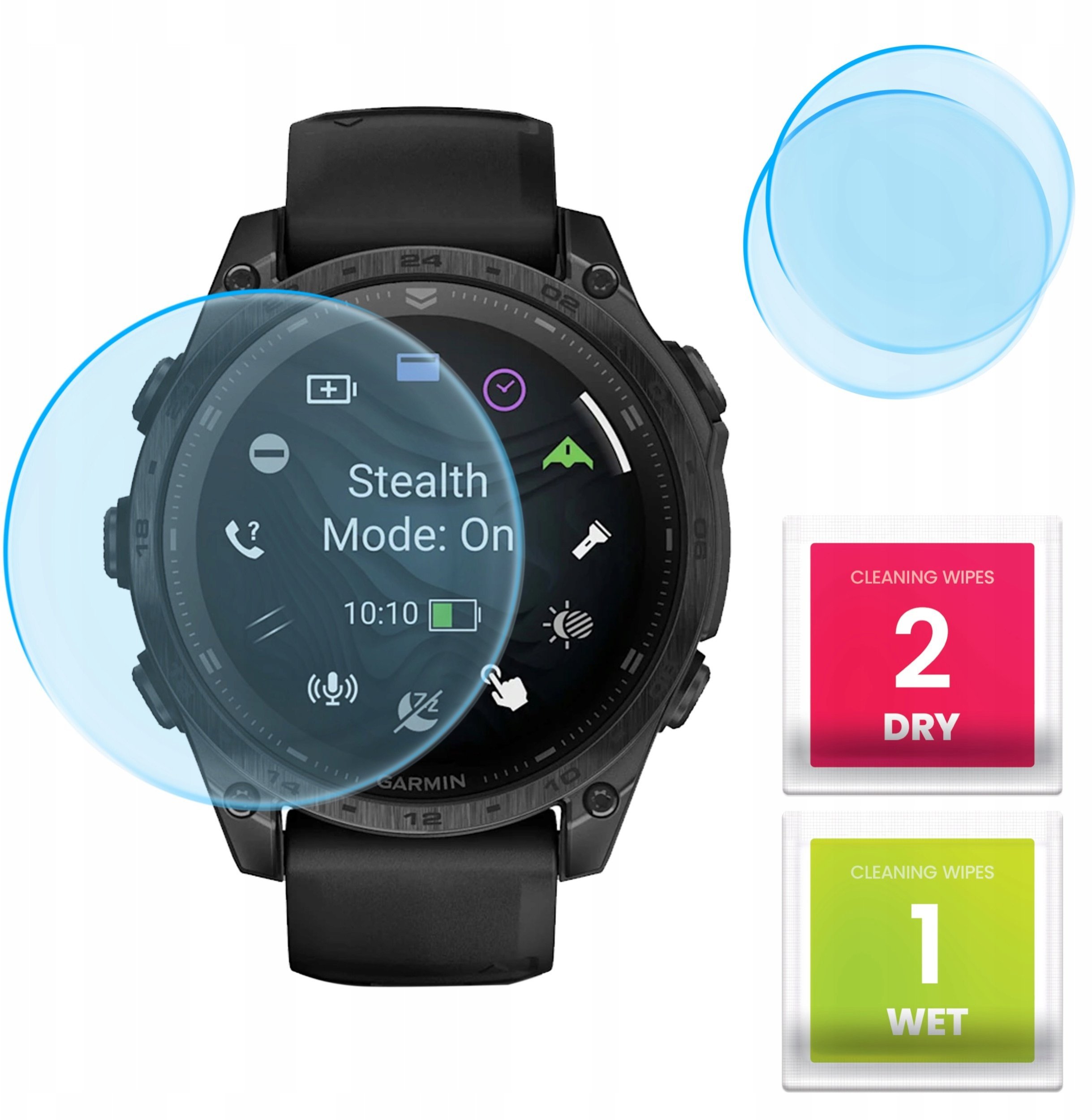 2-PAK Szkło Hybrydowe do Garmin Tactix 8 AMOLED wersja 47 mm Szybka, 9H