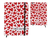 Notesy i bloczki - Notes A5 w twardej okładce z sercami 96k - miniaturka - grafika 1