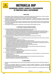 IAG23 INSTRUKCJA BHP ZACHOWANIA HIGIENY OSOBISTEJ PRACOWNIKÓW W PUNKTACH MAŁEJ GASTRONOMII, FN - FOLIA SAMOPRZYLEPNA; (245X350MM) - Instrukcje stanowiskowe BHP - miniaturka - grafika 1