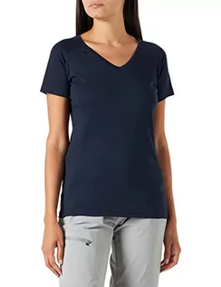 Koszulki i topy damskie - Regatta damska koszulka z krótkim rękawem Pekin Regular Fit Plain Dekolt w serek Blue (Navy/Navy 256) 16 UK(42 EU) 019.17-256 - grafika 1