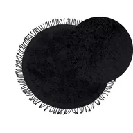 Dywany - Dywan shaggy okrągły bawełniany ⌀ 140 cm czarny BITLIS - miniaturka - grafika 1
