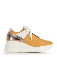 Półbuty męskie - Damskie sneakersy skórzane z błyszczącymi wstawkami - miniaturka - grafika 1