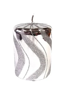 Świeca WIATRAK SREBRNY METALLIC + SREBRNY BROKAT 70x100 - Świece - miniaturka - grafika 1