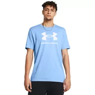 Koszulki sportowe męskie - Męski t-shirt z nadrukiem Under Armour UA Sportstyle Logo Update Ss - niebieski - UNDER ARMOUR - miniaturka - grafika 1