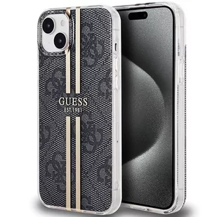 Etui Guess GUHCP15MH4PSEGK Apple iPhone 15 Plus / 14 Plus hardcase IML 4G Gold Stripe czarny/black - Etui i futerały do telefonów - miniaturka - grafika 1