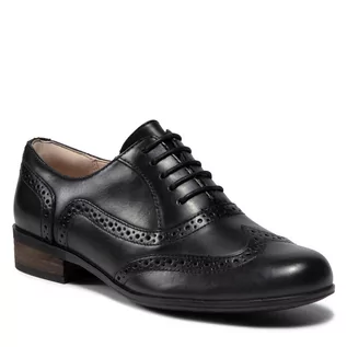 Baleriny - Oxfordy CLARKS - Hamble Oak 203467134 Black Leather - grafika 1