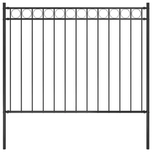 VidaXL Panel ogrodzeniowy, stalowy, 1,7 x 1 m, czarny 146313 - Ogrodzenia - miniaturka - grafika 1