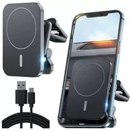 Uchwyty samochodowe do telefonów - Alogy Uchwyt samochodowy z ładowarka Qi MagSafe na kratkę 15W - miniaturka - grafika 1