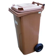 Kosze na śmieci - Pojemnik kubeł na BIO odpadki i śmieci spożywcze ATESTY Europlast Austria - brązowy 120L BIO - miniaturka - grafika 1